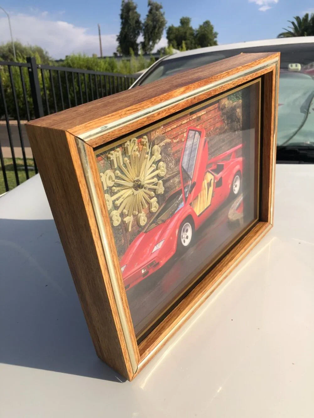 Vintage 80s Lamborghini Countach Wall Clock LP500QV Retro Supercar Decor Kimball